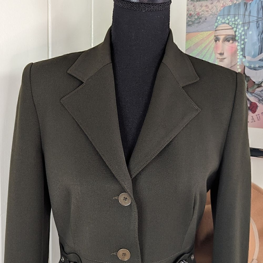 Vertigo Paris Military Dark Academia Moody  Classic Tailored Blazer SM  - Picture 3 of 10